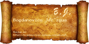 Bogdanovics Józsua névjegykártya